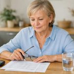 Professionnel de santé expliquant des analyses de mesure du glucose à un patient dans un cabinet lumineux